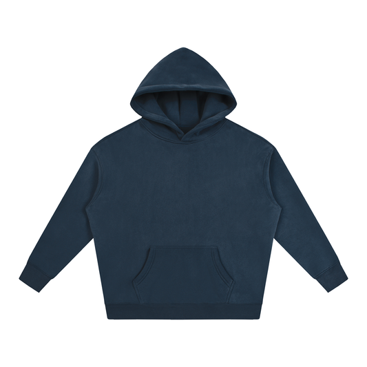 Oversize Fleeced Hoodie - Navy Blue